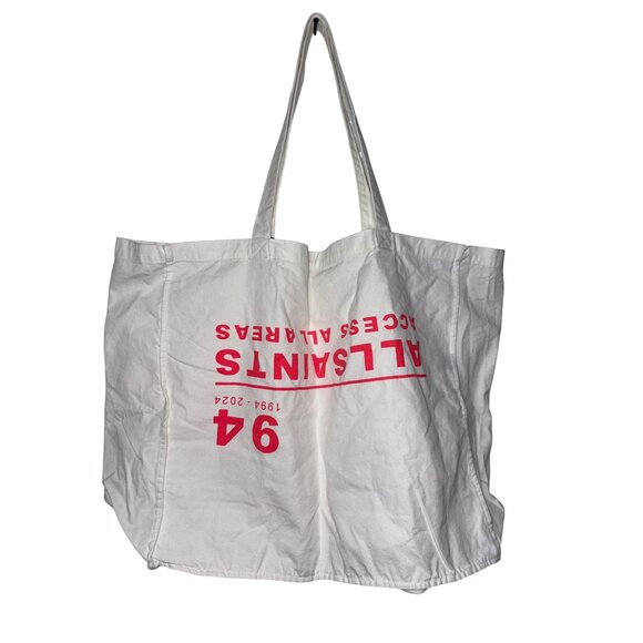 ALLSAINTS Access All Areas Tote in White & Neon Pink One Size New Womens Bag Sho - Picture 5 of 8